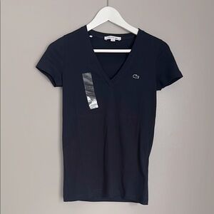 Lacoste Slim-Fit V-Neck Navy Short Sleeve Tee